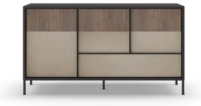 Antracytowo-jasnobrązowa niska komoda 156x86 cm Amalia – Marckeric