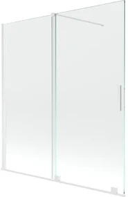 Mexen Velar parawan nawannowy 2-skrzydłowy rozsuwany 150 x 150 cm, transparent, biały - 896-150-000-01-20