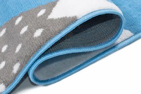 Niebieski dywan w pandy do pokoju dziecięcego N4-C40