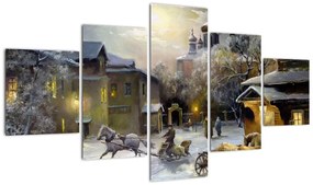 Obraz - Zimowa wioska (125x70 cm)