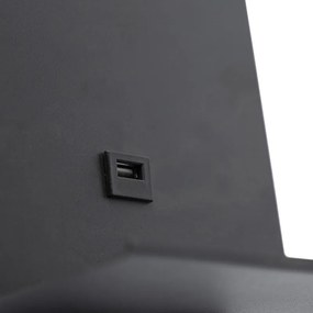 Nowoczesna lampa ścienna czarna z USB i elastycznym ramieniem - Flero