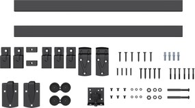 HOMCOM Zestaw do drzwi przesuwnych 244 cm, czarny, dla drzwi pojedynczych | Aosom PL