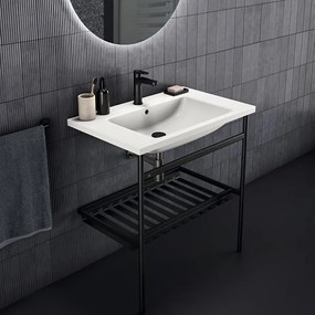 Czarny metalowy stelaż pod umywalkę 56x82 cm Conca – Ideal Standard