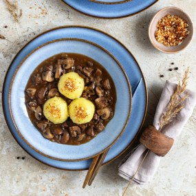 Mäser Zestaw płytkich i głębokich talerzy 8 szt. SMOKY'S – niebieski