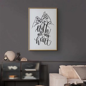 Plakat All My Heart 21x30 cm z ramą złotą bez marginesu ARTGEIST B