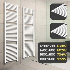 AQUAMARIN Pionowy grzejnik łazienkowy, 1800 x 600 mm