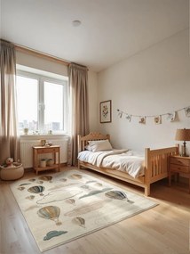 Dywan dziecięcy Adventures – Balony kremowo-beżowo-szare 120 cm x 170 cm Atest Oeko-Tex