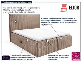 Beżowe sztruksowa łóżko kontynentalne 5 rozmiarów S8-F42