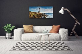 Obraz canvas Klasyczna Latarnia na Brzegu