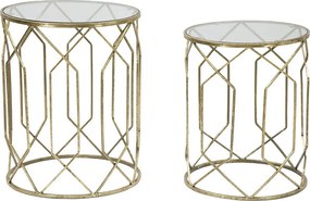 Zestaw Stolików Pomocniczych VKH561, Złoto, 42x42x53 cm, Kendra Home