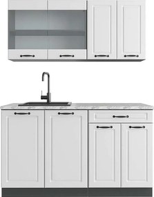 Pojedyncza kuchnia biały dworek/antracyt 140x60x81.6 r-line