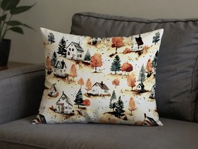 Zestaw 2 sztuk dekoracyjnych poszewek na poduszki AUTUMN VILLAGE 50x70 cm, kolorowy