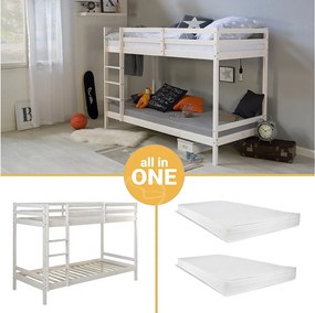 Łóżko piętrowe 207x150x96 cm białe