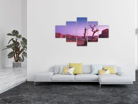 Obraz drzewa w pobliżu czerwonych skał (125x70 cm)