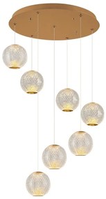 Żyrandol LED na lince CREMONA 7xLED/5W/230V 3000K złoty