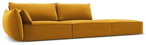 Musztardowa aksamitna sofa lewostronna 264 cm Vanda – Mazzini Sofas