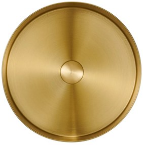 Okrągła umywalka ze stali nierdzewnej w kolorze złota ø 38 cm Aurum – Sapho