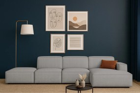 Narożnik modułowy Cursal C prawy z pufą – sofa narożna 341 x 166 x 70 cm, szary Raven 7, nowoczesny design