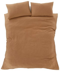 Brązowa pościel dwuosobowa 230x220 cm Muscat Waffle – Pineapple Elephant