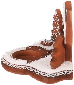 Świecznik Piernikowy domek, żywica, 11 cm