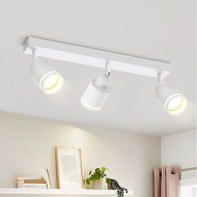 NETTLIFE Nowoczesna biała lampa sufitowa 3 regulowane metalowe reflektory sufitowe GU10 lampa sufitowa bez żarówki