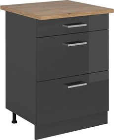 Szafka dolna do kuchni antracyt wysoki połysk 60x60x81.6 r-line