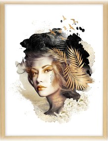 Obraz Woman 30x40cm gold