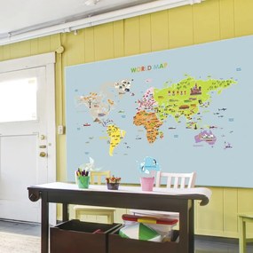 Naklejka dziecięca na ścianę 120x150 cm Giant World Map – Ambiance