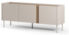Kremowo-naturalna szafka pod TV w dekorze dębu 140x53x35 cm Lucile – Marckeric