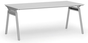 Biurko PRIMO SIGMA, 180x90 cm, szara podstawa, biały