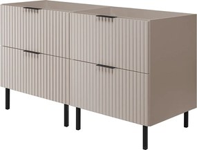 Szafka pod umywalkę, Kaszmir + czarny uchwyt, 120 x 77 x 46 cm, nogi czarne, bez blatu