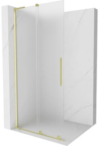 Mexen Velar L ścianka prysznicowa rozsuwana Walk-in 110 x 200 cm, szron 8 mm, złota szczotkowana - 871-110-003-33-55