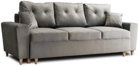 Szara rozkładana sofa z pojemnikiem - Artaxa