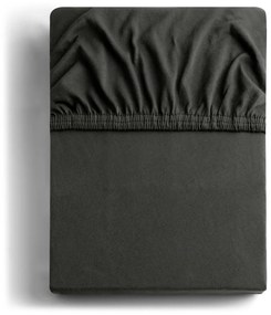Ciemnoszare dżersejowe prześcieradło z gumką 120x200 cm Amber – Restilo