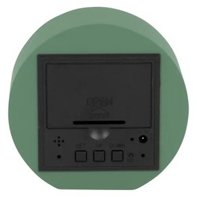 Karlsson 5981GR designerski zegar LED z alarmem,zielony, śr. 9 cm