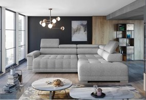 Narożnik CAMPO L z elektryczną regulacją siedziska Prawostronny w tkaninie MEMPHIS 16 WERSAL