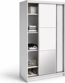 Szafa przesuwna Deverio 120/160/200 cm z lustrem lub bez biała szara dąb craft