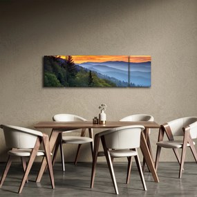 Obraz - Czerwone chmury w górach (170x50 cm)
