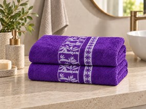 2x ręcznik BAMBOO 70x140 cm fioletowy, 70% włókno bambusowe | 30% bawełna