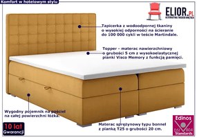 Łóżko boxspring do sypialni Rimini 120x200 - 32 kolory