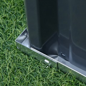 Outsunny Stalowa Podwyższona Donica w Kształcie T Ciemnoszara 258x90x30cm DIY Łóżko Ogrodowe dla Roślin | Aosom PL