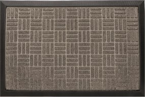 Wycieraczka 40x60cm oliwkowa materiałowa z gumowym spodem i krawędziami