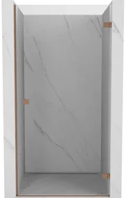 Mexen Lunar-B drzwi prysznicowe uchylne prawe 80 cm, transparent, miedź szczotkowana - 832-080-000-65-00-P