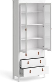 Witryna z przeszklonymi drzwiami Madrid biały mat