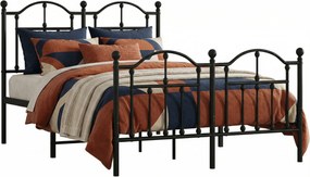 Czarne metalowe łóżko jednoosobowe 120x200 cm A7-F87