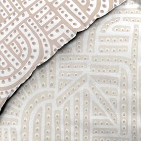 Biało-beżowa pościel dwuosobowa z perkalu bawełnianego 240x220 cm Eliot – douceur d'intérieur