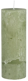 IB Laursen Świeca okrągła RUSTIC GREEN TEA 18 cm w kolorze zielonym