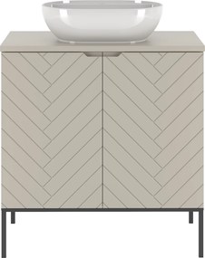 Szafka z umywalką nablatową Aspen 08, cashmere/czarny, 80 cm - zestaw 2