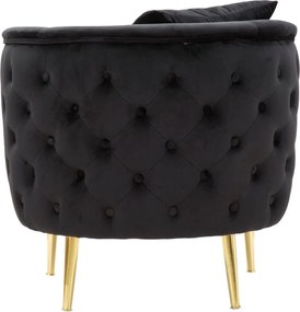 Czarny aksamitny fotel Bucarest – Mauro Ferretti