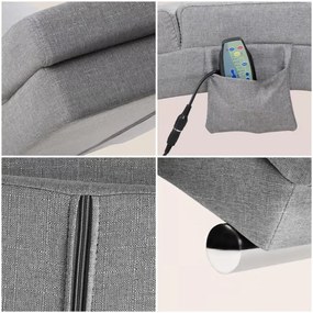 Casaria Leżanka LONDON z funkcją masażu i ogrzewania, 186×55×89cm, szara